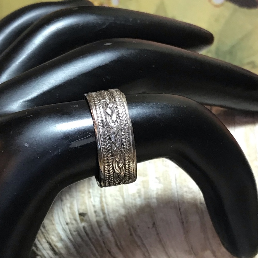 Marsala 925 Solid Sterling Silver Braid Beaded Ba… - image 1